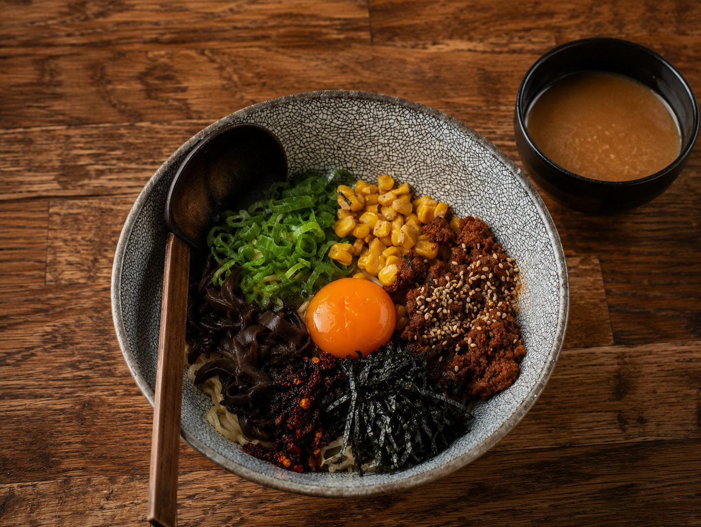 Dry Ramen mit rohem Eigelb im DAIKAN